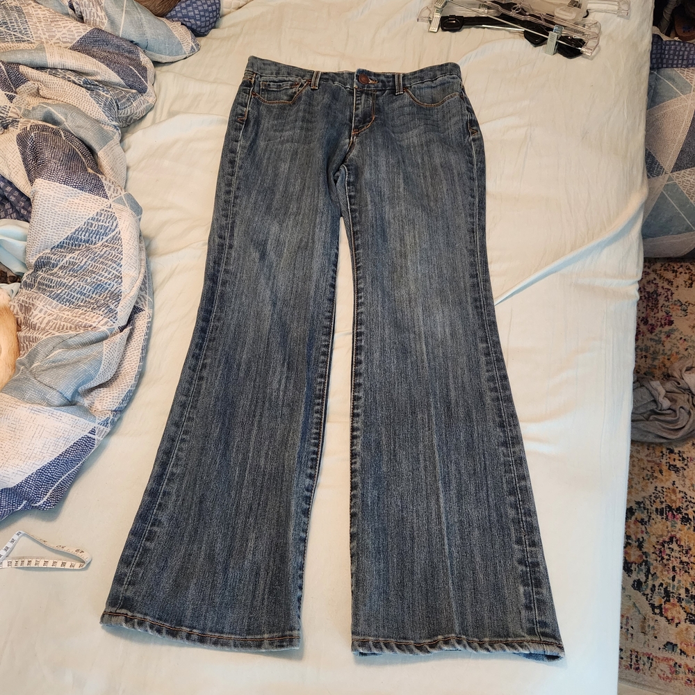 Seven7 Blue Flare Wide Leg Jeans